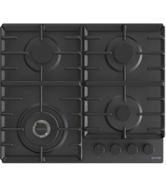 Газовая варочная панель Gorenje GW642SYB, 4 конфорки, эмалированная сталь, черный