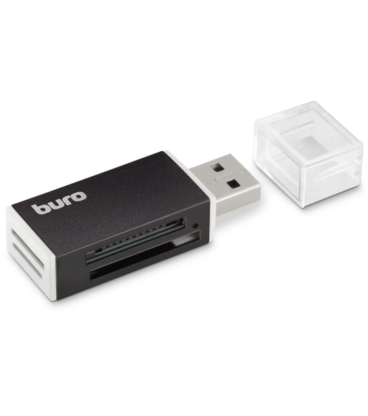 Кард-ридер Buro BU-CR-3104/черный/MMC/MS/MS Duo/MS Pro/RS-MMC/SD/SDHC/TF/mini-SD/USB 2.0/пластик