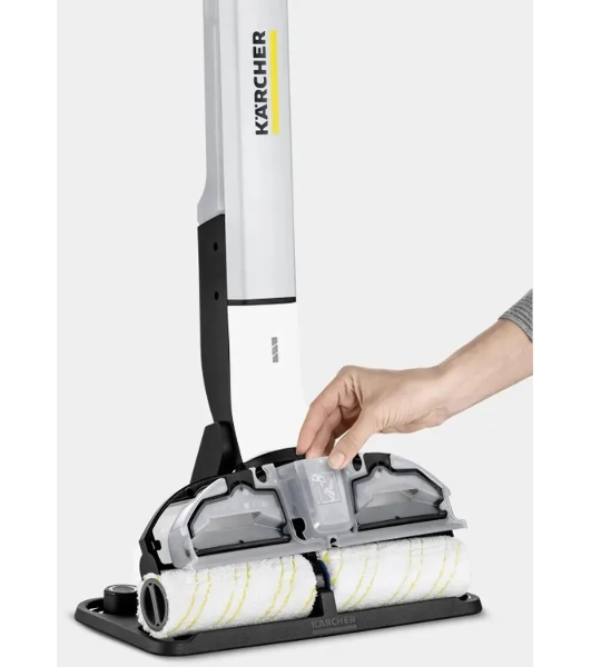 Электрошвабра Karcher EWM 2 белый/серый, питание от аккумулятора, уборка влажная, пылесборник 0.36 л