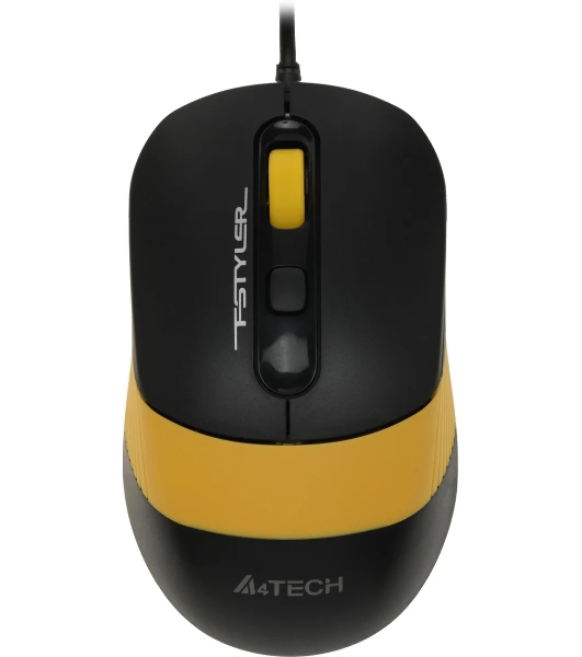 Комплект клавиатура+мышь A4Tech FStyler F1110 проводной, USB, 2000 DPI, чёрный/жёлтый
