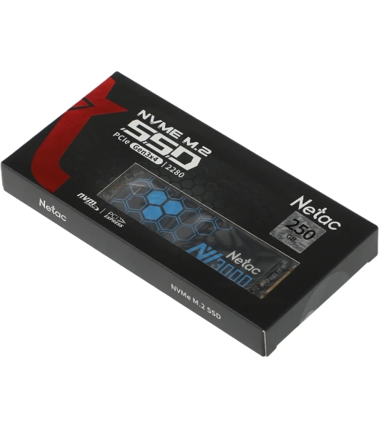 Накопитель SSD Netac NV3000, 250Gb, PCIe 3.0 x4, M.2 2280, NVMe, R/W 3000/1400