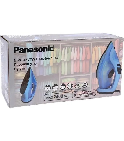 Утюг Panasonic NI-M343VTW синий, 30 г/мин, 135 г/мин, 300 мл