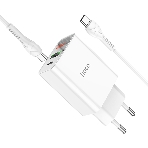 Сетевое зарядное устройство HOCO (6931474769824) C100Aaa 1USB+1Type-C 3.0A QC3.0 PD 20W, белый, фото4