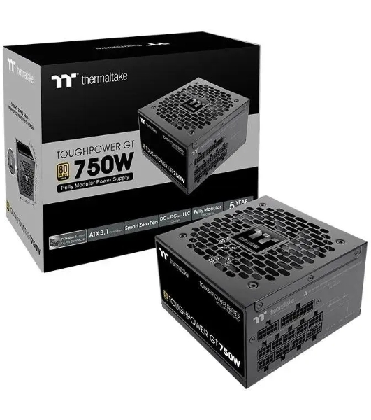 Блок питания Thermaltake ATX 750W Toughpower GT Gen.5 80+ gold (20+4pin) APFC 140мм fan 9xSATA Cab Manag RTL