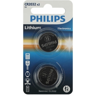 Элемент питания литиевый CR2032 (блист. 2шт) Philips Б0062716