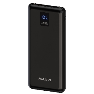 Внешний аккумулятор Maxvi PB10-11 10000 мАч черный 3A, встроенные кабели USB A/Type-C/Lightning