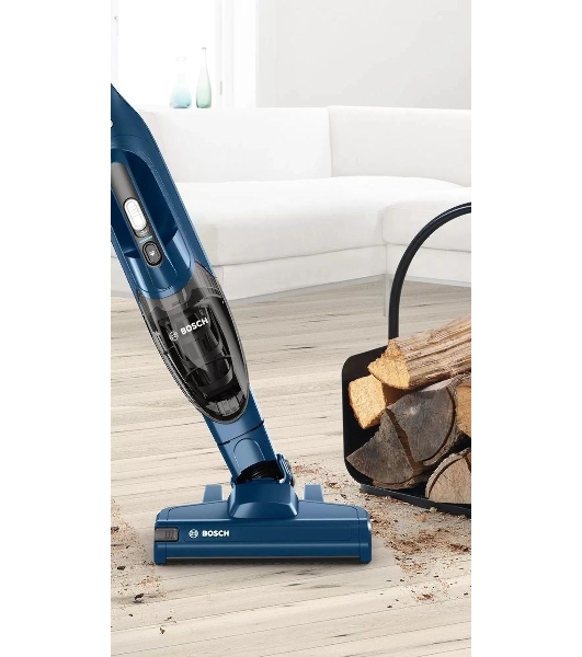 Пылесос вертикальный Bosch BCHF 2MX20 синий, питание от аккумулятора, 150 Вт, уборка сухая, пылесборник 0.4 л