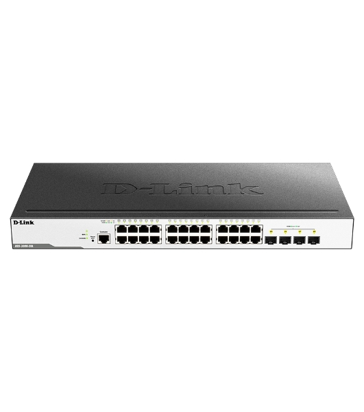Коммутатор D-Link DGS-3000-28L/B1A, 24×1 Гбит/с + 4×1 Гбит/с SFP, управляемый