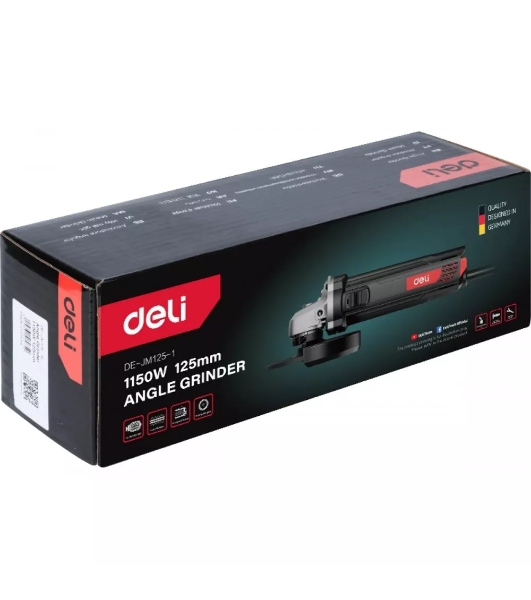Угловая шлифовальная машина Deli DE-JM125-1E (1150Вт, 125мм, 12000об/мин, картон)