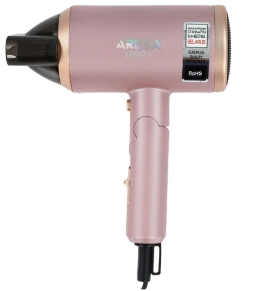 Фен ARESA AR-3222 розовый, 1800 Вт, компактный