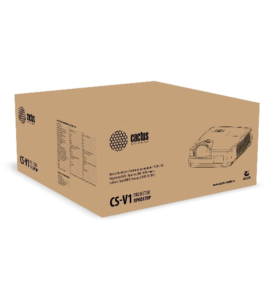 Проектор Cactus Bright CS-V1.B 3LCD 4000Lm ANSI (1024x768) 30000:1 ресурс лампы:10000часов 1xUSB typeA 1xUSB typeB 2xHDMI 4кг