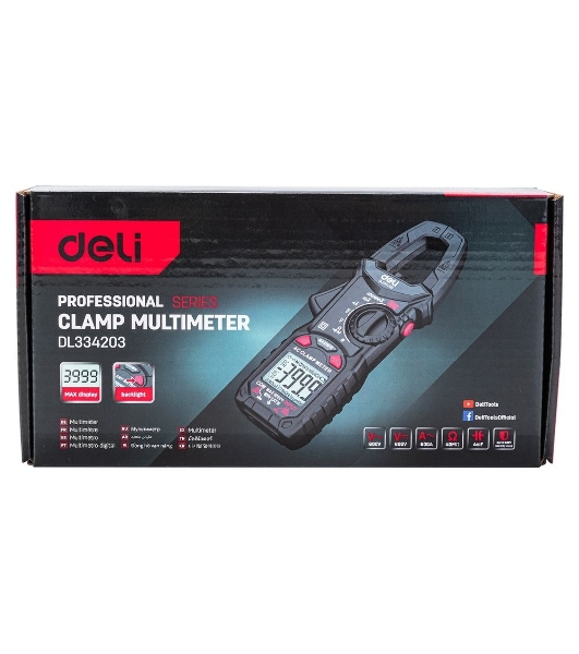 Токоизмерительные клещи цифровые Deli DL334203