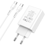 Сетевое зарядное устройство HOCO (6931474769824) C100Aaa 1USB+1Type-C 3.0A QC3.0 PD 20W, белый, фото6