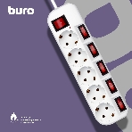 Сетевой фильтр Buro 500SH-5-SW-W 5 м, 5 розеток, белый, коробка, фото5