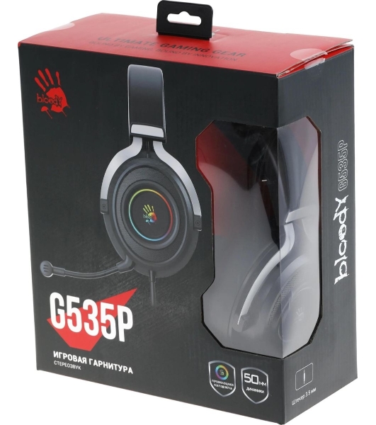 Гарнитура Bloody G535P чёрный/серебристый, проводная, подсветка