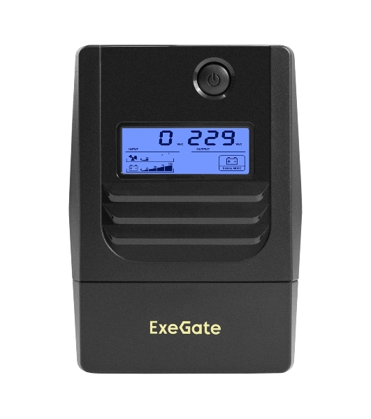 Источник бесперебойного питания ExeGate Smart LB-650.LCD.AVR.4C13.USB (650VA/390W, LCD, AVR, 4*C13, USB, батарея 12V 7Ah, черный)