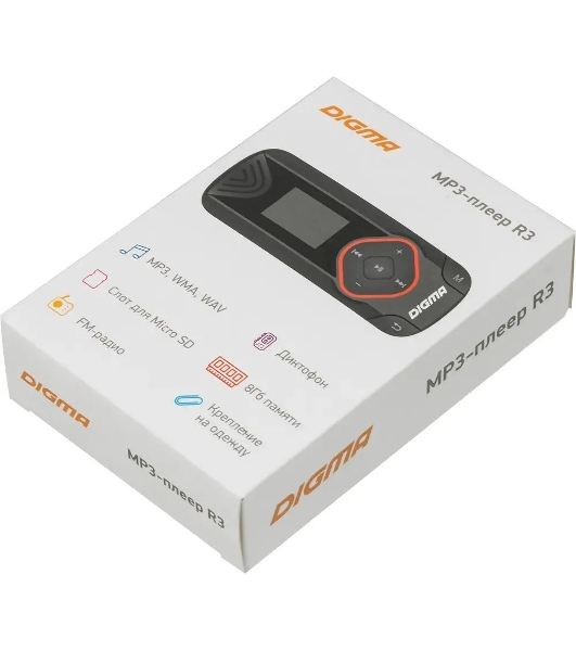 Плеер Flash Digma R3 8Gb черный/0.8'/FM/microSD/microSDHC/clip