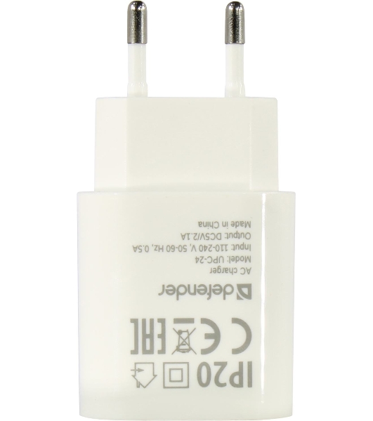 Сетевое зарядное устройство Defender UPC-24 2XUSB 5V/2.1A
