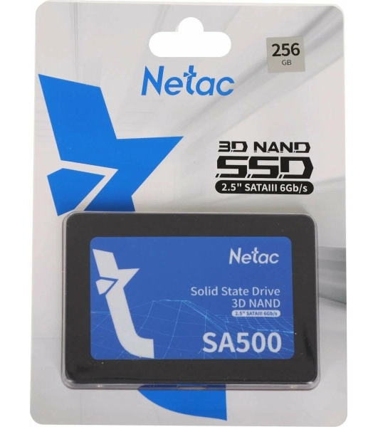 Накопитель SSD Netac SA500, 256Gb, SATA III, 2.5', R/W 520/450