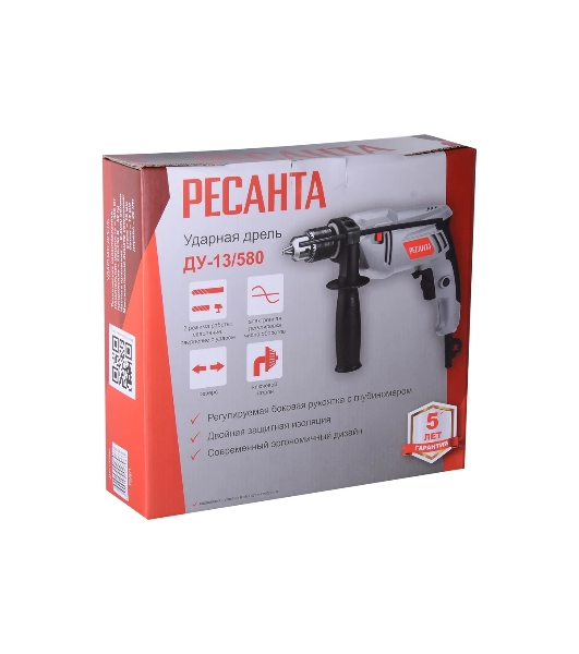Дрель ударная Ресанта ДУ-13/580 580Вт патрон:кулачковый реверс