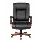 Кресло Бюрократ T-9925WALNUT/BLACK черный, кожа, фото5
