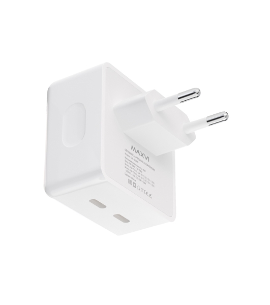 Сетевое зарядное устройство Maxvi CHL-604PD Type-C\Type-C 40W 6A (3A+3A) PD QC3.0, белый