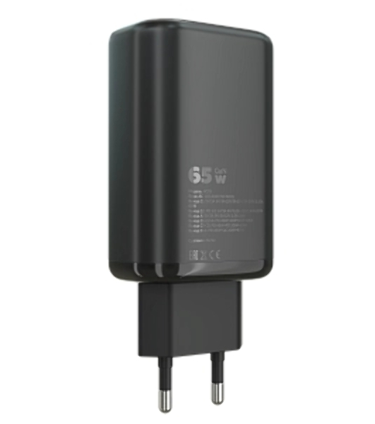 Сетевое зарядное устройство MORE CHOICE (4610196409646) NC79 1USB+2Type-C 3.0A PD 65W быстрая зарядка черный