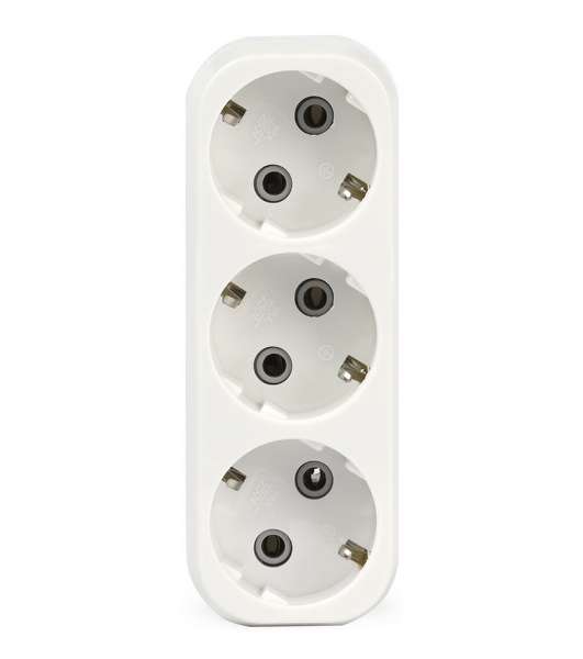 Тройник Smartbuy (SBE-16-A02-3z) 3 гнезда с заземлением плоский 16А 250B