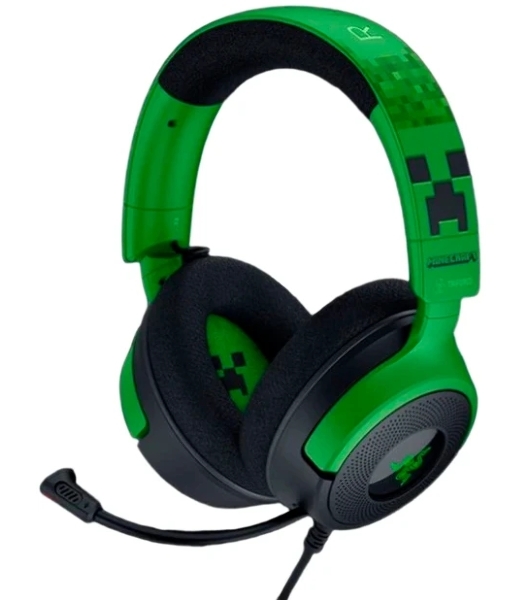 Гарнитура Razer Kraken V4 X зеленый/чёрный, проводная, подсветка