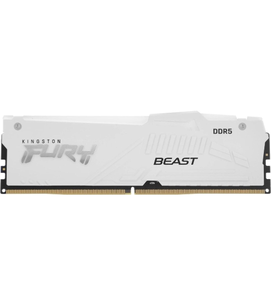 Оперативная память Kingston Fury Beast, DDR5, 32Gb (2x16Gb), 5600MHz, CL40, DIMM, с радиаторами, RGB, белый