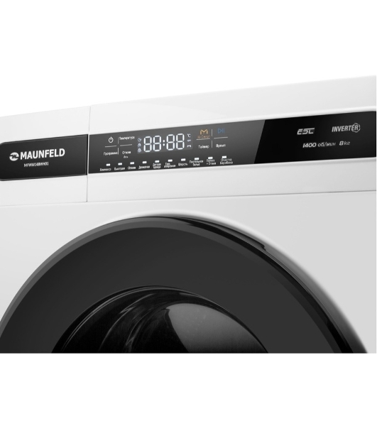 Стиральная машина Maunfeld MFWM148WH01 белый, загрузка фронтальная 8 кг, 1400 об/мин., класс: А+++