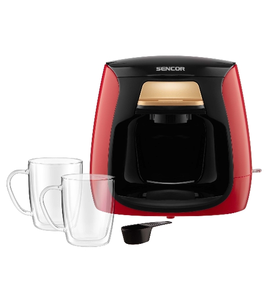 Кофеварка капельная Sencor SCE 2101RD красный, исп. кофе - молотый, 0.3 л. 500 Вт.