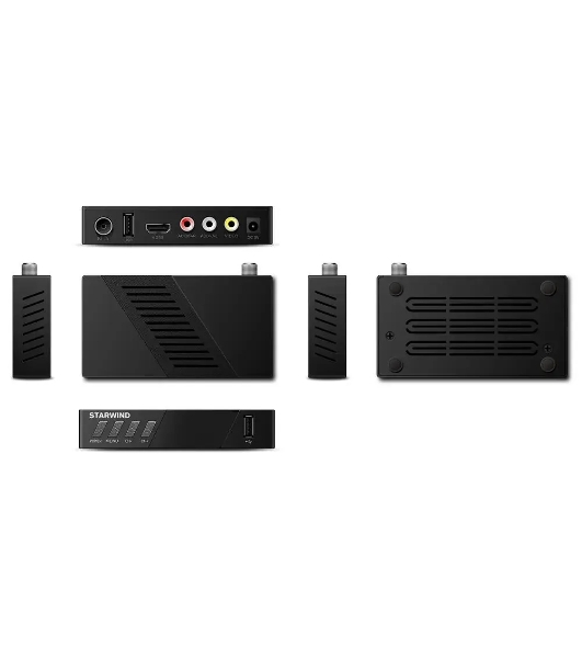 Приставка для цифрового ТВ Starwind CT-140 черный, DVB-T2, DVB-T, DVB-C, HDMI, USB 2.0 х2