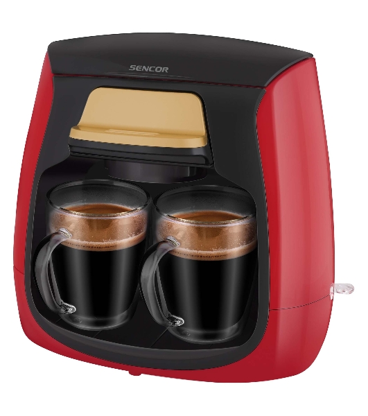 Кофеварка капельная Sencor SCE 2101RD красный, исп. кофе - молотый, 0.3 л. 500 Вт.