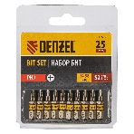 Набор бит Denzel PH2х25, сталь S2, шестигранный профиль, 10 шт., фото 1