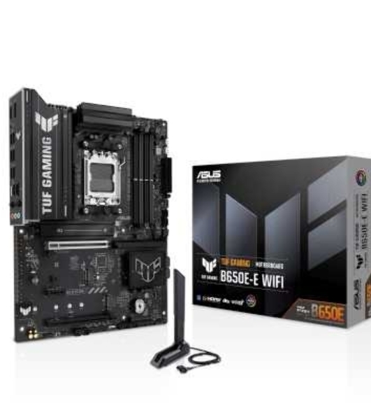 Материнская плата ASUS TUF GAMING B650-E WIFI, AM5, AMD B650, 4xDDR5, 4xSATA, 3xM.2, 1xPCIe 4.0 x16, 1xPCIe 4.0 x16, 1xPCIe x1, 1xDP, 1xHDMI, 1x2.5Gb LAN, Wi-Fi 6E, Bluetooth 5.3, 2xUSB-C (1x10Gbps, 1x20Gbps), 3xUSB-A 5Gbps, 2xUSB-A 10Gbps, 3xUSB-A 2.0, 5x3.5 мм, 7.1, ATX