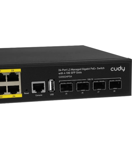 Коммутатор Cudy GS5024PS4, 24×1 Гбит/с, 4×10 Гбит/с SFP+