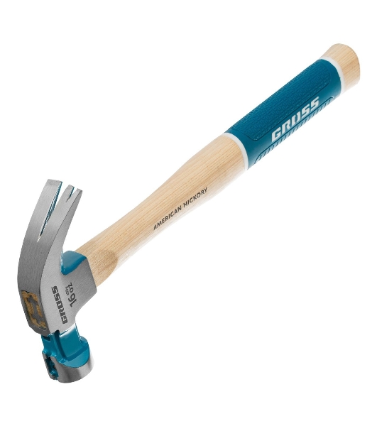 Молоток-гвоздодер Gross AMERICAN HICKORY 450 г, угол 45, магнит, обрезиненная рукоятка