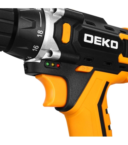 Дрель-шуруповерт Deko Banger 20V ONE+, 20 В, 1,5 Ач, 42 Нм, щеточный