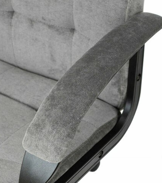 Кресло руководителя Бюрократ CH 002 Fabric Light-19 серый, крестов. пластик