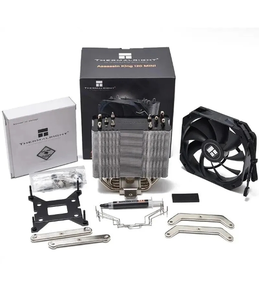 Устройство охлаждения(кулер) Thermalright Assassin King 120 Mini Soc-AM5/AM4/1151/1200/2066/2011/1700 черный 4-pin 25.2dB Al+Cu 980gr Ret (AK120-MINI-V2)