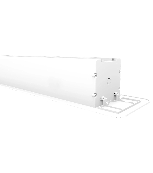 Встраиваемый экран с электроприводом Lumien Master Recessed Control 128х221 см (раб.область 120х213 см) (96') Matte White черная кайма по периметру, черная кайма сверху 53 см, триггер, RS232, IR, RF управл. в комплекте, цвет корпуса белый 16:9