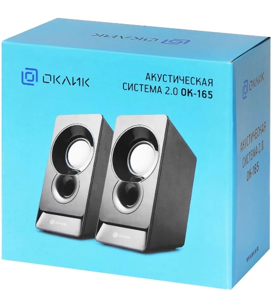 Акустическая система Oklick OK-165 2.0 черный 6Вт