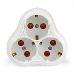 Тройник Smartbuy (SBE-16-A01-3z) 3 гнезда с заземлением круглый белый 16А 250В, фото3