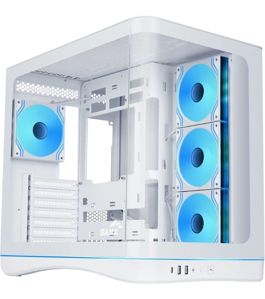 Корпус SAMA V62S, Midi-Tower, белый, 4 x 120 мм