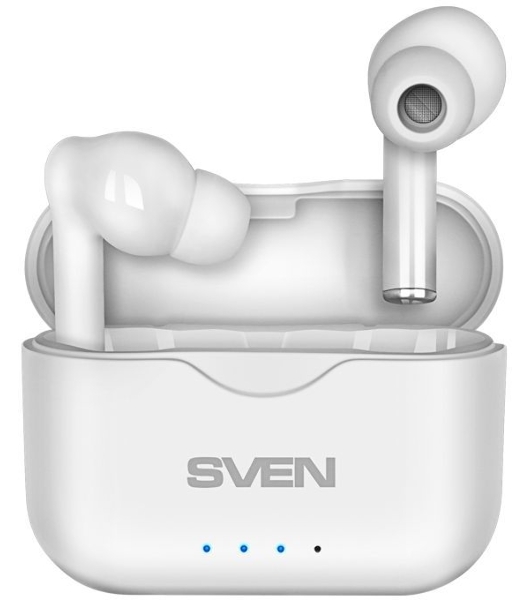 Наушники TWS SVEN E-701BT белый, внутриканальные, Bluetooth, сенсорное управление, до 3 ч