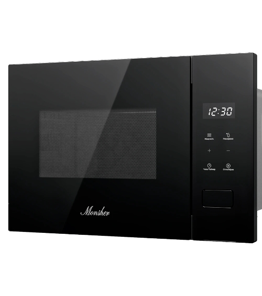 Встраиваемая микроволновая печь MONSHER MMH 1115 Noir, High-Tech, 15 л, мощность 600 Вт, 5 уровней мощности, размораживание, сенсорное управление, черный