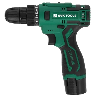 Дрель-шуруповерт Ovk Tools OTCS2AA-12V-1.5A, 12 В, 1,5 Ач, 26 Нм, щеточный