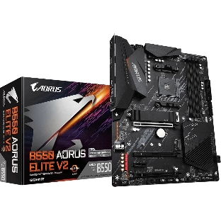 Материнская плата Gigabyte B550 AORUS ELITE V2, AM4, AMD B550, 4xDDR4, 4xSATA, 2xM.2, 1xPCIe 4.0 x16, 1xPCIe 3.0 x16, 2xPCIe 3.0 x1, 1xHDMI, 1xDP, 1x2.5Gb LAN, 1xUSB-C 10Gbps, 4xUSB-A 10Gbps, 4xUSB-A 5Gbps, 2xUSB-A 2.0, 3x3.5 мм, 7.1, ATX