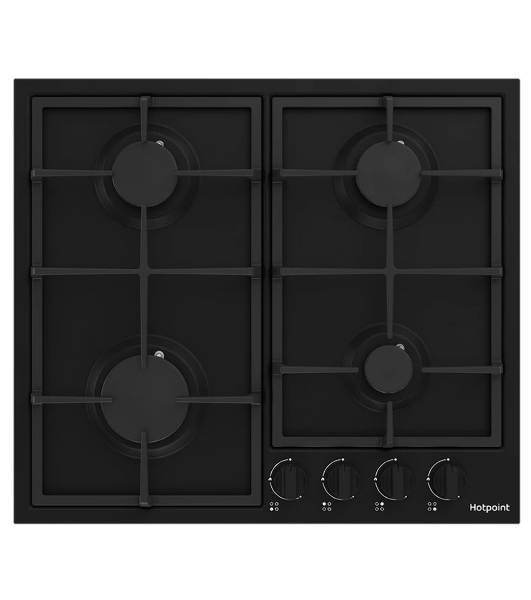 Газовая варочная поверхность Hotpoint HGMT 642 BL, независимая, черный